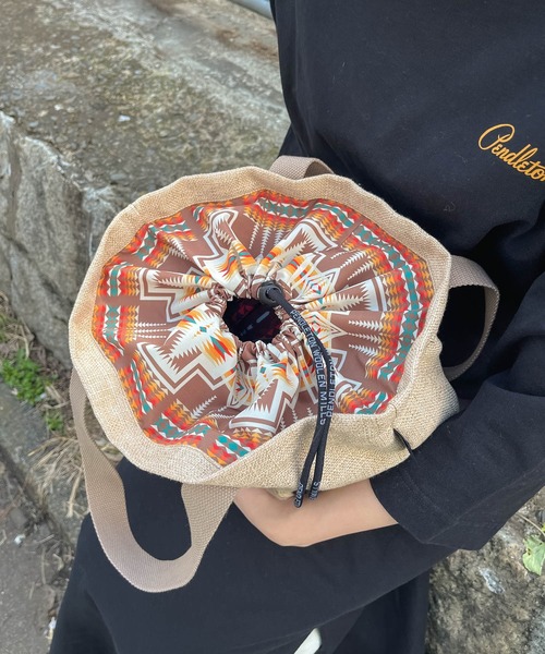 PENDLETON（ペンドルトン）の「∴【 PENDLETON / ペンドルトン 】 SUMMER MINI TOTEBAG サマーミニトートバッグ（トートバッグ・レディース・ブラック/オフホワイト/ベージュ・FREE）」の10枚目の写真