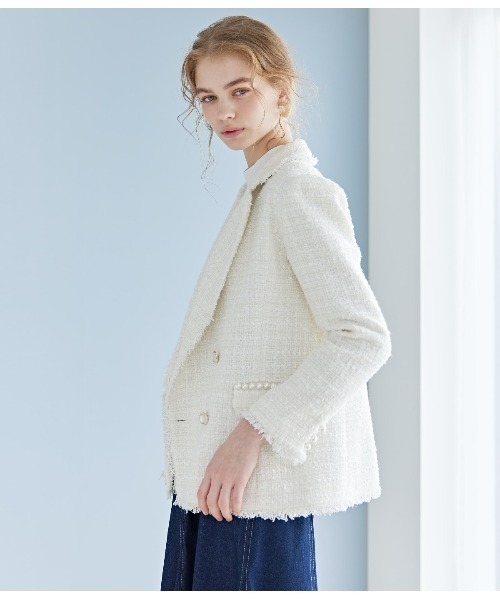 AND COUTURE（アンドクチュール）の「ファンシーツイードWテーラード 