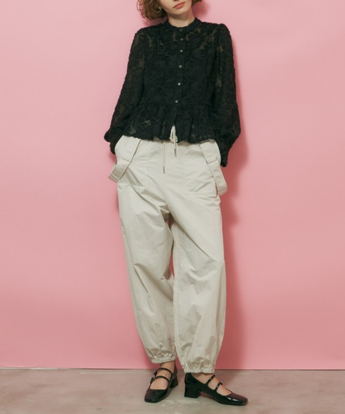 Unitage（ユニテージ）の「パラシュートパンツ（カーゴパンツ・レディース・ブラック/アイボリー/カーキ・FREE）」の8枚目の写真