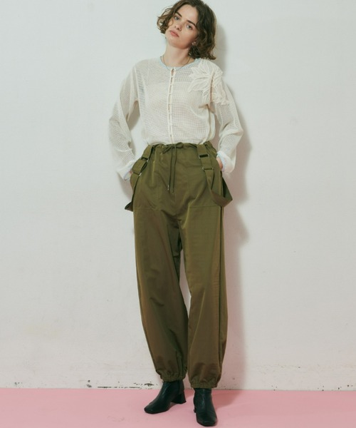 Unitage（ユニテージ）の「パラシュートパンツ（カーゴパンツ・レディース・ブラック/アイボリー/カーキ・FREE）」の7枚目の写真