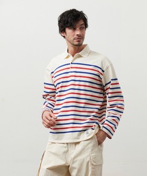 FIDELITY | PANEL BORDER L/S POLO / パネルボーダーポロシャツ(ポロシャツ)