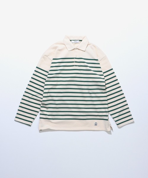 FIDELITY（フィデリティ）の「PANEL BORDER L/S POLO / パネルボーダーポロシャツ（ポロシャツ・メンズ・オフホワイト/ダークグリーン/A・LARGE/MEDIUM/FREE/X-LARGE）」の14枚目の写真