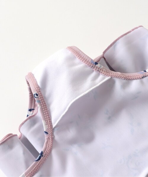apres les cours（アプレレクール）の「【UVカット】ナチュラル花柄シャーリングセパレート水着（水着・キッズ・ピンク/ミント・90/100/110/120/140/130/80）」の6枚目の写真