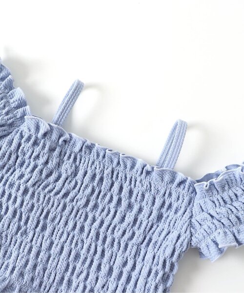 apres les cours（アプレレクール）の「【UVカット】ナチュラル花柄シャーリングセパレート水着（水着・キッズ・ピンク/ミント・90/100/110/120/140/130/80）」の18枚目の写真