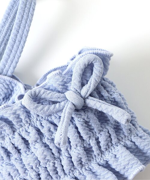 apres les cours（アプレレクール）の「【UVカット】ナチュラル花柄シャーリングセパレート水着（水着・キッズ・ピンク/ミント・90/100/110/120/140/130/80）」の4枚目の写真