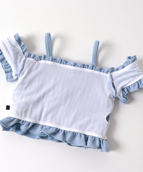 apres les cours（アプレレクール）の「【UVカット】ナチュラル花柄シャーリングセパレート水着（水着・キッズ・ピンク/ミント・90/100/110/120/140/130/80）」の16枚目の写真