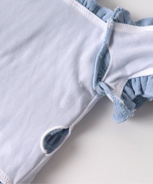 apres les cours（アプレレクール）の「【UVカット】ナチュラル花柄シャーリングセパレート水着（水着・キッズ・ピンク/ミント・90/100/110/120/140/130/80）」の9枚目の写真