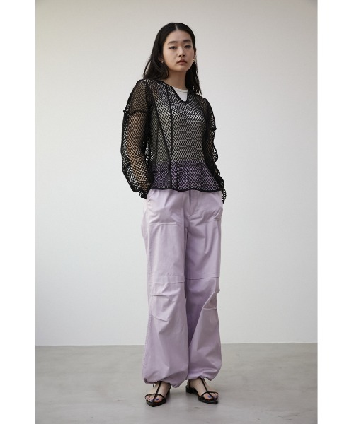 AZUL by moussy（アズールバイマウジー）の「LOOSE CARGO PANTS/ルースカーゴパンツ（カーゴパンツ・レディース・ライトパープル/オフホワイト/ブラック・SMALL/MEDIUM）」の7枚目の写真