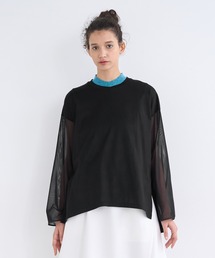 LANVIN en Bleu | チュールシアースリーブカットソー(Tシャツ/カットソー)