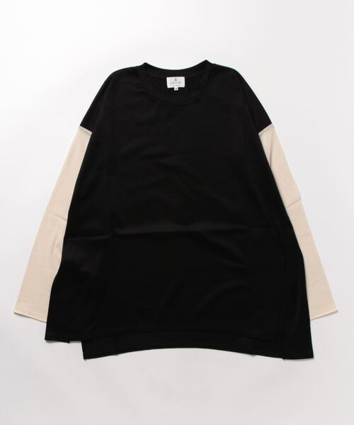 LANVIN en Bleu（ランバンオンブルー）の「チュールシアースリーブカットソー（Tシャツ/カットソー・レディース・ブラック/ベージュ/オフホワイト・38）」の8枚目の写真