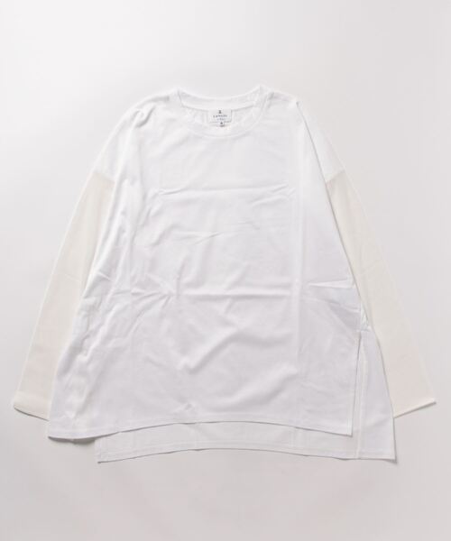 LANVIN en Bleu（ランバンオンブルー）の「チュールシアースリーブカットソー（Tシャツ/カットソー・レディース・ブラック/ベージュ/オフホワイト・38）」の4枚目の写真