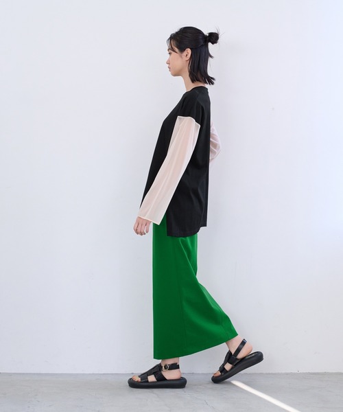 LANVIN en Bleu（ランバンオンブルー）の「チュールシアースリーブカットソー（Tシャツ/カットソー・レディース・ブラック/ベージュ/オフホワイト・38）」の18枚目の写真