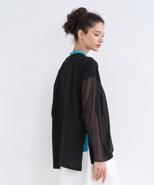 LANVIN en Bleu（ランバンオンブルー）の「チュールシアースリーブカットソー（Tシャツ/カットソー・レディース・ブラック/ベージュ/オフホワイト・38）」の19枚目の写真