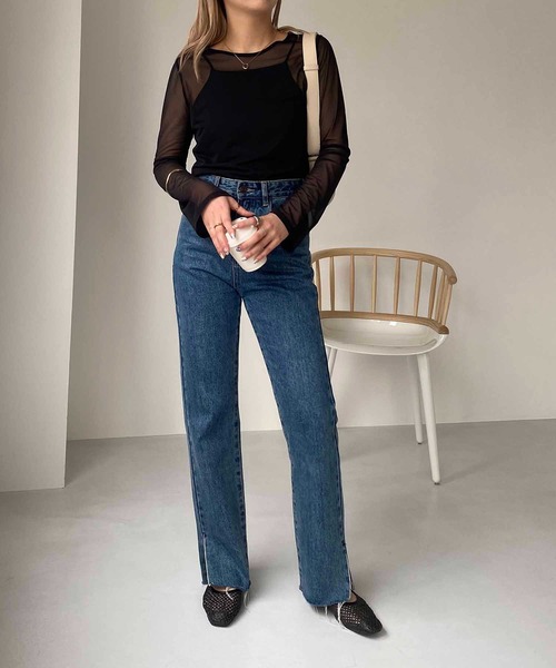 CAPRICIEUX LE'MAGE（カプリシューレマージュ）の「シアーロンT（Tシャツ/カットソー・レディース・オフホワイト/ブラック・FREE）」の11枚目の写真