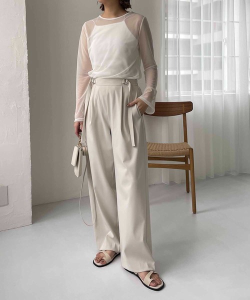 CAPRICIEUX LE'MAGE（カプリシューレマージュ）の「シアーロンT（Tシャツ/カットソー・レディース・オフホワイト/ブラック・FREE）」の16枚目の写真