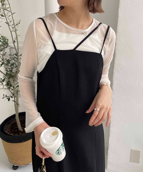 CAPRICIEUX LE'MAGE（カプリシューレマージュ）の「シアーロンT（Tシャツ/カットソー・レディース・オフホワイト/ブラック・FREE）」の20枚目の写真