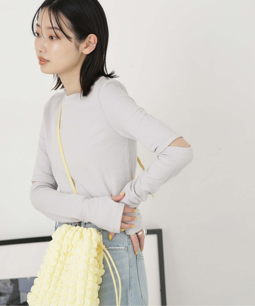 NANO universe(ナノユニバース)の「LB.04/3wayスリーブカットデザイントップス(Tシャツ/カットソー・レディース・ブラウン/ブルー/グレー系その他4・FREE)」の21枚目の写真