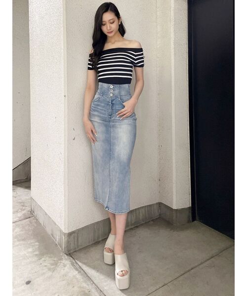 GYDA（ジェイダ）の「オフショルGGボタンニットTOPS（ニット/セーター・レディース・その他1/ブラック・FREE）」の14枚目の写真