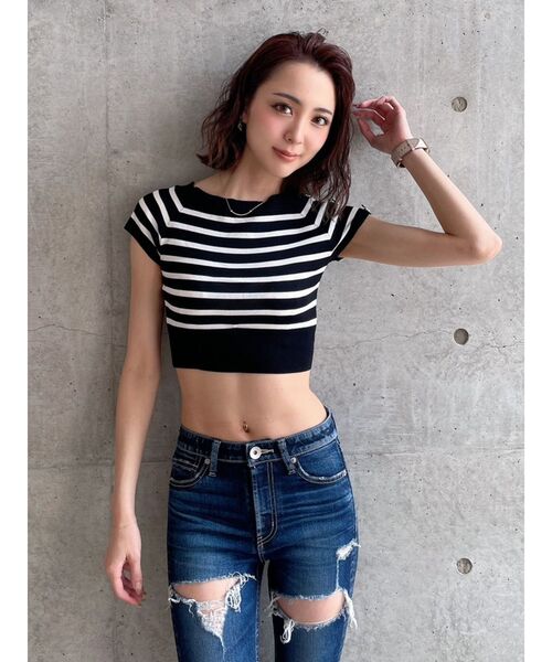 GYDA（ジェイダ）の「オフショルGGボタンニットTOPS（ニット/セーター・レディース・その他1/ブラック・FREE）」の8枚目の写真