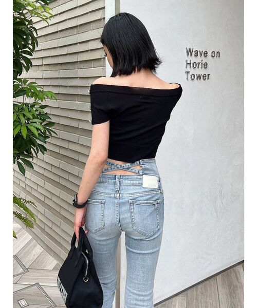 GYDA（ジェイダ）の「オフショルGGボタンニットTOPS（ニット/セーター・レディース・その他1/ブラック・FREE）」の9枚目の写真