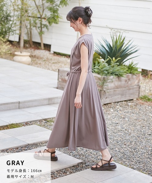 汗染み防止加工ドロスト マタニティワンピース 授乳服・授乳楽々 妊婦