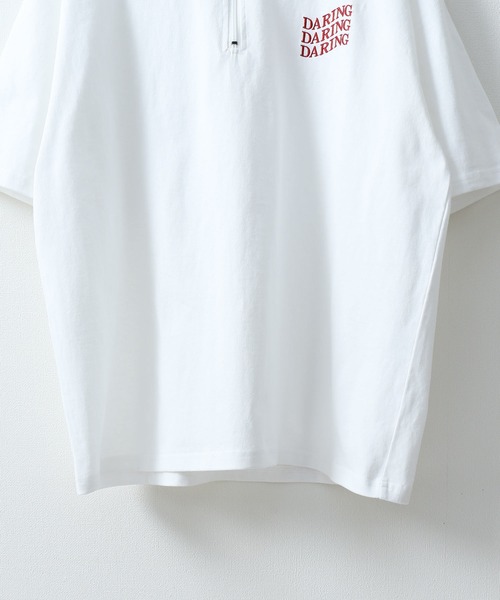 ZIP FIVE（ジップファイブ）の「【ZIP FIVE】【ユニセックス】ハーフジップワンポイント刺繍 半袖Tシャツ/ポロシャツ（ポロシャツ・メンズ・ブラック×ホワイト/クリーム/ホワイト×レッド/オートミール/アイボリー系1/ブラック×ブルー/ホワイト×グリーン/ネイビー/アイボリー系/ホワイト×ブラック/ホワイト/ブラック系/ネイビー系/ブラック・LARGE/MEDIUM）」の18枚目の写真