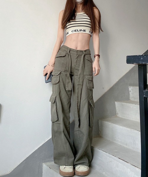 Chick(チック)の「▲Loose Fit Vintage Military Cargo Pants / ルーズフィット ヴィンテージ ワーク カーゴパンツ(カーゴパンツ・メンズ・ブラック/カーキ・L/XL)」の4枚目の写真