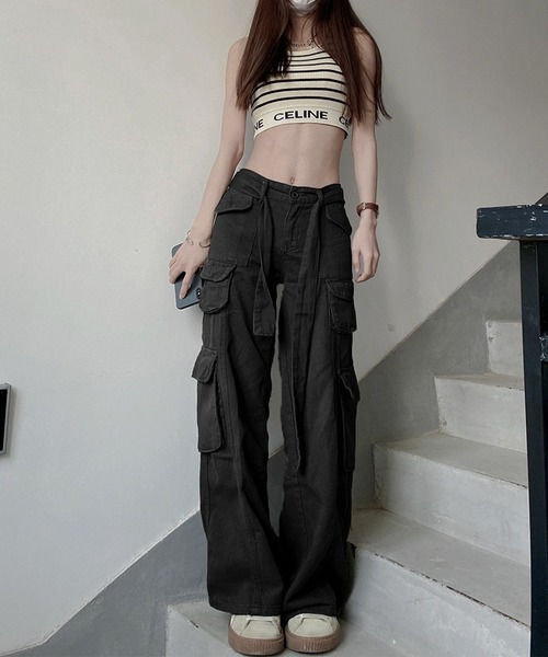 Chick(チック)の「▲Loose Fit Vintage Military Cargo Pants / ルーズフィット ヴィンテージ ワーク カーゴパンツ(カーゴパンツ・メンズ・ブラック/カーキ・L/XL)」の6枚目の写真