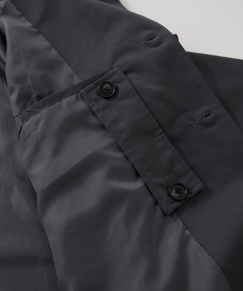 cussil（クシル）の「【cussil/クシル】ドレスツイル 2wayハイネックワイドスリーブジャケット（ブルゾン・メンズ・チャコールグレー/ブラック・M/L/S）」の15枚目の写真