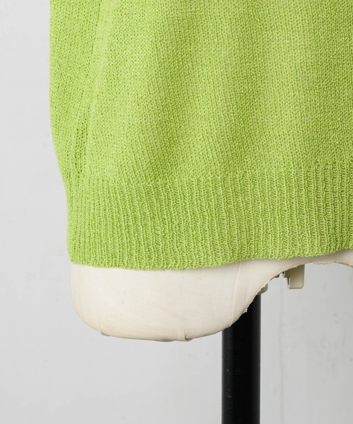 INTER FACTORY（インターファクトリー）の「こなん - 配色ニットポロトップス　made in INTER FACTORY（ポロシャツ・レディース・ライトグリーン/ライトブルー・SMALL/MEDIUM）」の17枚目の写真