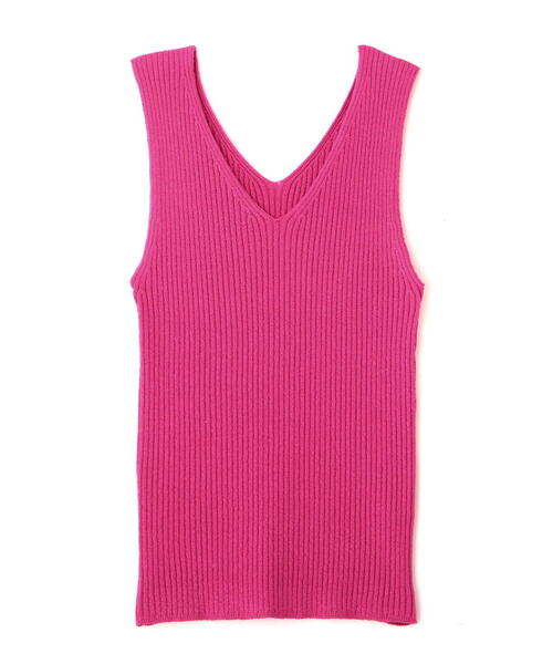 FREE'S MART（フリーズマート）の「◆ミニブークレＶネックニットタンクトップ（タンクトップ・レディース・ホワイト/ブラック/ピンク/グリーン・FREE）」の13枚目の写真