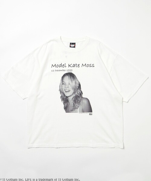 LIFE(ライフ)の「LIFE/ライフ 別注 ケイト・モス コラボフォト Tシャツ/SP LIFE Kate Moss Dot Tee(Tシャツ/カットソー・メンズ・オフホワイト/グレー・MEDIUM/LARGE)」の6枚目の写真