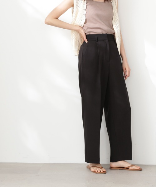 N.（N. Natural Beauty Basic）（エヌエヌナチュラルビューティーベーシック）の「【S Size Line】◆センタープレスハイウエストワイドパンツ（スラックス・レディース・ストライプ/ブラック/ライラック・SMALL/MEDIUM）」の7枚目の写真