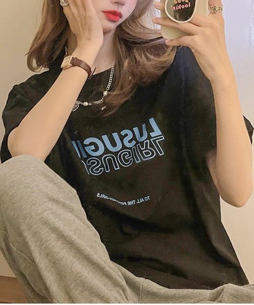 EPICKS（エピックス）の「ストリートロゴプリントＴシャツ（Tシャツ/カットソー・レディース・ブラック/ホワイト/ピンク/イエロー・MEDIUM/LARGE）」の5枚目の写真