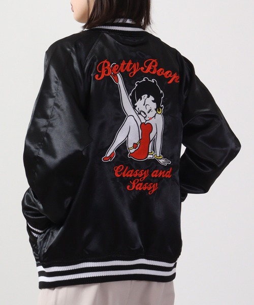 BETTY BOOP（ベティ・ブープ）の「ベティ ブープ スカジャン（スカジャン・メンズ・ブラック/ワイン・LL/L/M）」の6枚目の写真