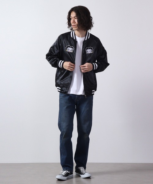 BETTY BOOP（ベティ・ブープ）の「ベティ ブープ スカジャン（スカジャン・メンズ・ブラック/ワイン・LL/L/M）」の21枚目の写真