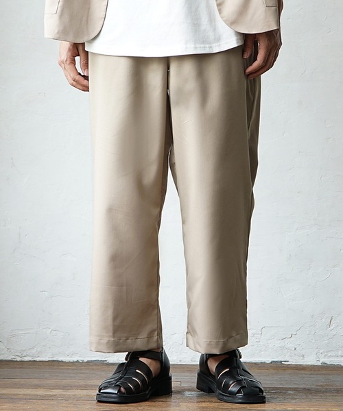 MinoriTY（マイノリティ）の「【MinoriTY】夏素材TRPUワイドパンツ ワイドスラックス ストレートパンツ メンズ 夏服【セットアップ対応】（スラックス・メンズ・ベージュ/モカ/サックスブルー/ブラック・L/M）」の6枚目の写真