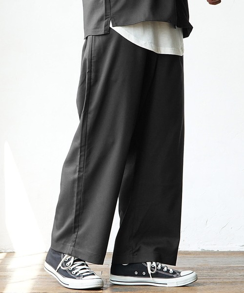 MinoriTY（マイノリティ）の「【MinoriTY】夏素材TRPUワイドパンツ ワイドスラックス ストレートパンツ メンズ 夏服【セットアップ対応】（スラックス・メンズ・ベージュ/モカ/サックスブルー/ブラック・L/M）」の18枚目の写真