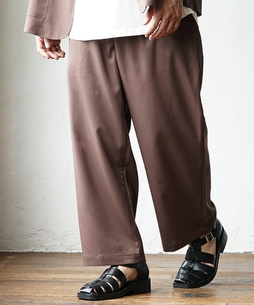 MinoriTY（マイノリティ）の「【MinoriTY】夏素材TRPUワイドパンツ ワイドスラックス ストレートパンツ メンズ 夏服【セットアップ対応】（スラックス・メンズ・ベージュ/モカ/サックスブルー/ブラック・L/M）」の22枚目の写真