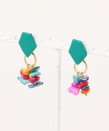 【atelier*mio】ポリマークレイ × シェルビジュー costume jewelry ピアス