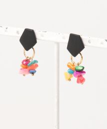 【atelier*mio】ポリマークレイ × シェルビジュー costume jewelry ピアス