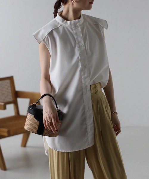 リボンデザインセーラーカラーブラウス（シャツ/ブラウス