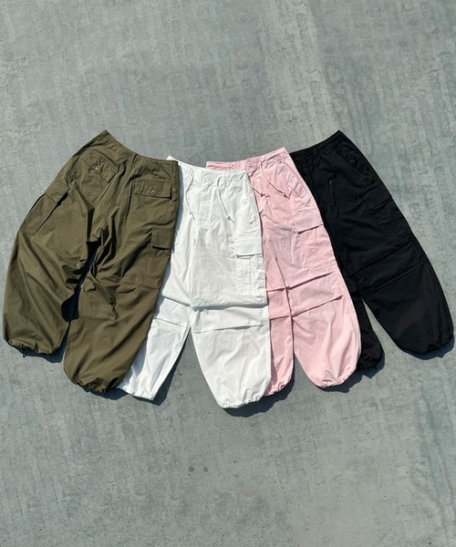 セール】【Snap club】ミリタリーパラシュートワイドカーゴ