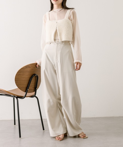 mystic（ミスティック）の「シャギーニットビスチェ（ベスト・レディース・ブラック/アイボリー/グレー・FREE）」の17枚目の写真