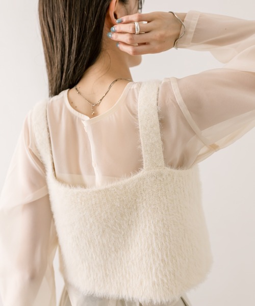 mystic（ミスティック）の「シャギーニットビスチェ（ベスト・レディース・ブラック/アイボリー/グレー・FREE）」の20枚目の写真