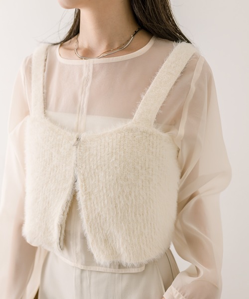 mystic（ミスティック）の「シャギーニットビスチェ（ベスト・レディース・ブラック/アイボリー/グレー・FREE）」の22枚目の写真