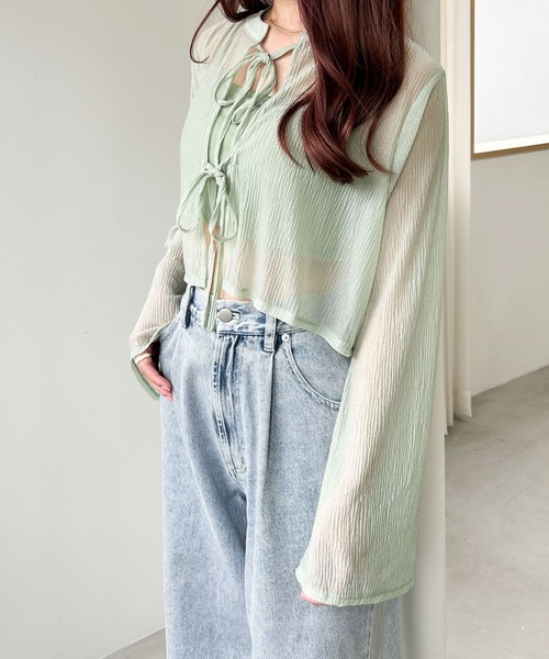 Heather(ヘザー)の「ラメシアーキャミ2Pカットソー 971975(Tシャツ/カットソー・レディース・ブラック/ベージュ/ライトグリーン・FREE)」の20枚目の写真