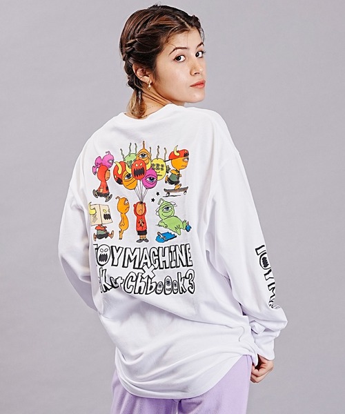 TOY　MACHINE（トイ　マシーン）の「【ムラサキスポーツ別注】TOY MACHINE/トイマシーン ロゴロンＴ オーバーサイズ バックロゴ MTMFDLT16（Tシャツ/カットソー・レディース・ホワイト/オリーブ/ブラック・L/M）」の18枚目の写真