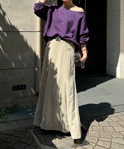 DOUDOU 長袖 スウェット 前後2way ロゴ always be 裏毛スウェット