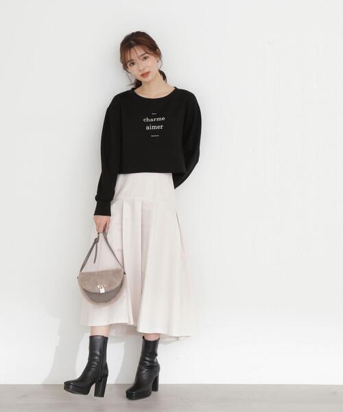 PROPORTION BODY DRESSING（プロポーションボディドレッシング）の「ロゴデザインショート丈プルオーバー / 1213260901（Tシャツ/カットソー・レディース・ブラック/ブルー/ホワイト系その他・FREE）」の8枚目の写真